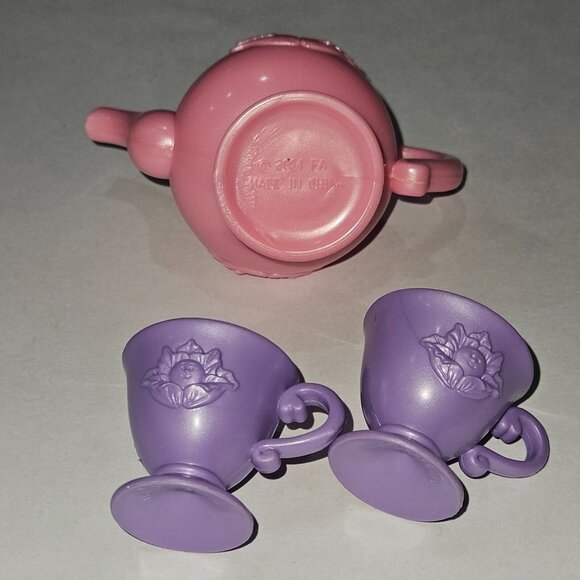 Cabbage Patch Pink Teapot 2 Purple Teacups Cups Lot 2004 Toy Dishes CPK - Picture 11 of 11